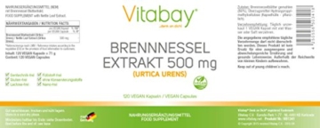 Brennessel - 500 mg - 120 Vegi Kapseln - 